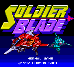Soldier Blade title screen for TurboGrafx-16